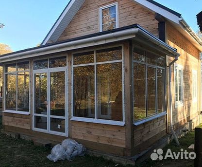 Остекление беседки с обшивкой