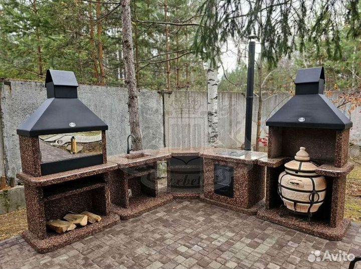 Мангальная зона без грязи и стройки на участке