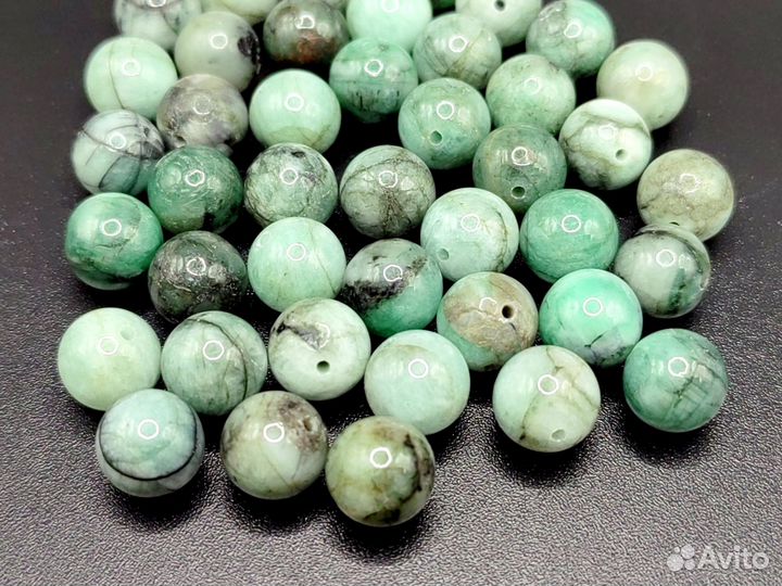Изумруд берилл бусины 9 мм
