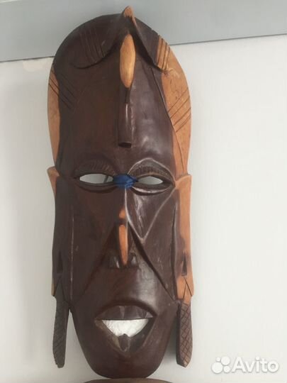 Маска Чёрное дерево натур Эбен натур Африка В32см