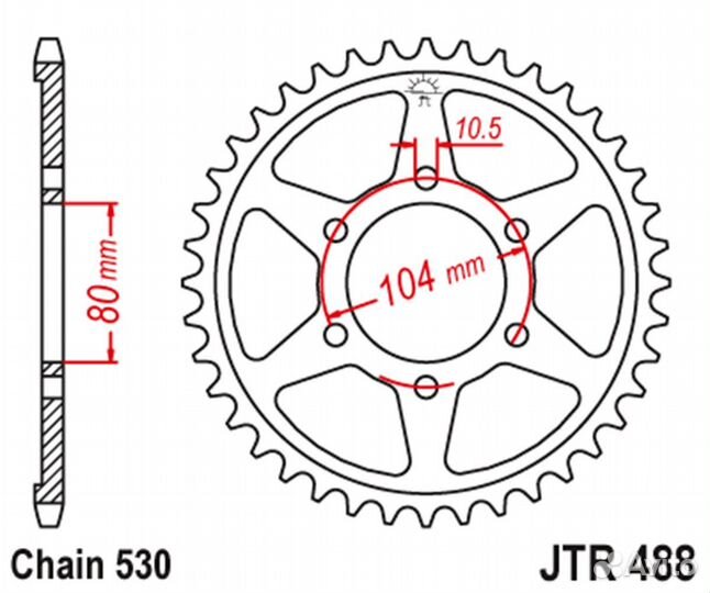 Звезда задняя JT JTR488.46 Kawasaki ZX-12R