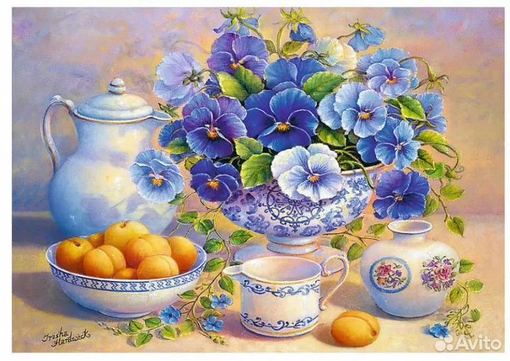 Пазлы 1000 Синий букет, Trefl