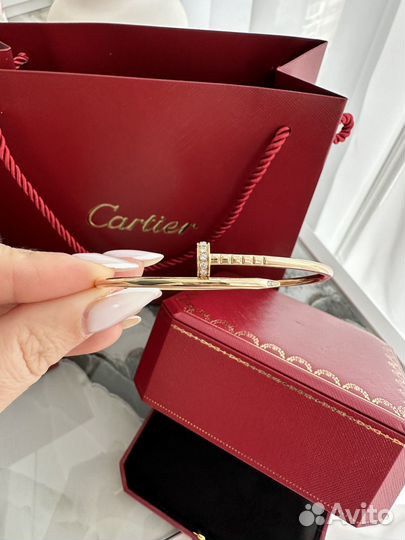 Золотой браслет cartier гвоздь с бриллиантами