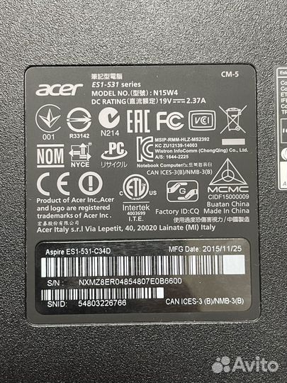 Acer ES1-531 в разбор