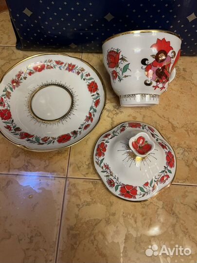 Чашка с блюдцем и крышкой лфз СССР