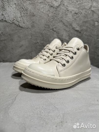 Кеды Rick Owens Ramones low кожаные