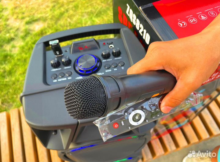 Колонка музыкальная с беспроводным микрофоном