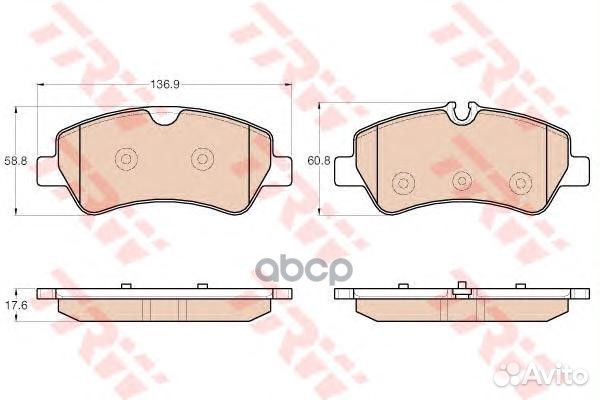 Колодки тормозные дисковые зад GDB1968 TRW