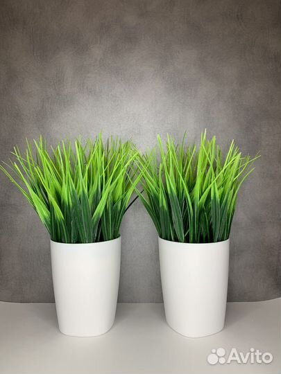 Искусственная трава осока цветы в кашпо