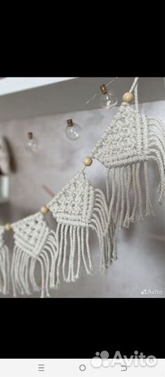 Гирлянда на детскую кроватку бохо сканди макраме