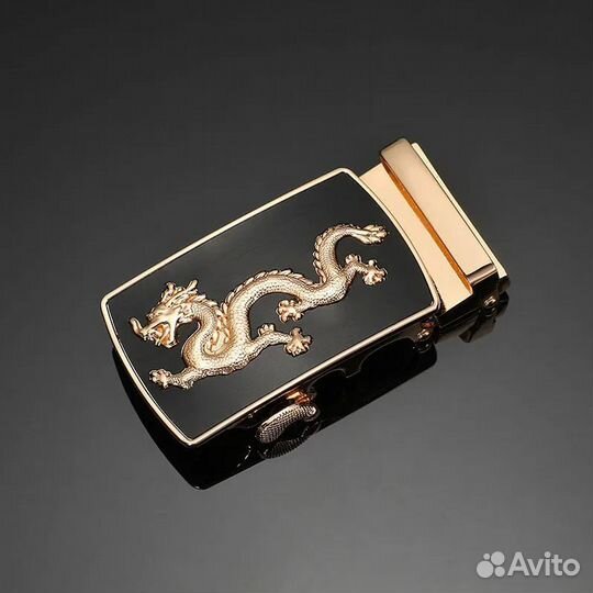 Мужской ремень Дракон пряжка автомат пресс кожа