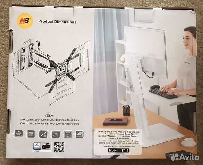 Крепление новое NB для тв до 25 кг монтаж