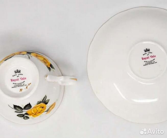Чашка Роял Вэйл, жёлтые розы, винтаж, Англия