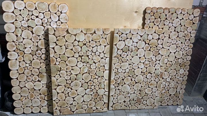 Панно из можжевельника, спилы можжевельника