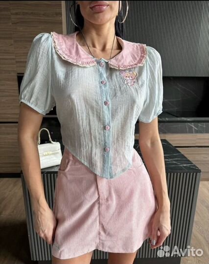 Костюм юбка-шерты и блузка