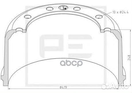 266.538-00A торм.барабан 419x204 H248 d282.7