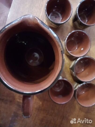 Кувшин и 6стопок Керамика Троян Болгария