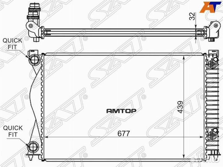 SAT AD0006-04 Радиатор Audi A6 04-10 / S6 06-11