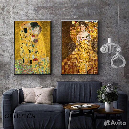 Густав Климт картина Поцелуй и Золотая Адель