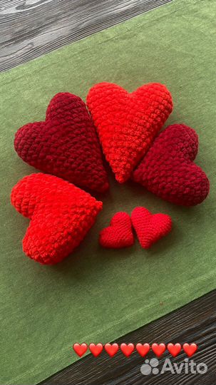 Вязаное сердце валентинка декор