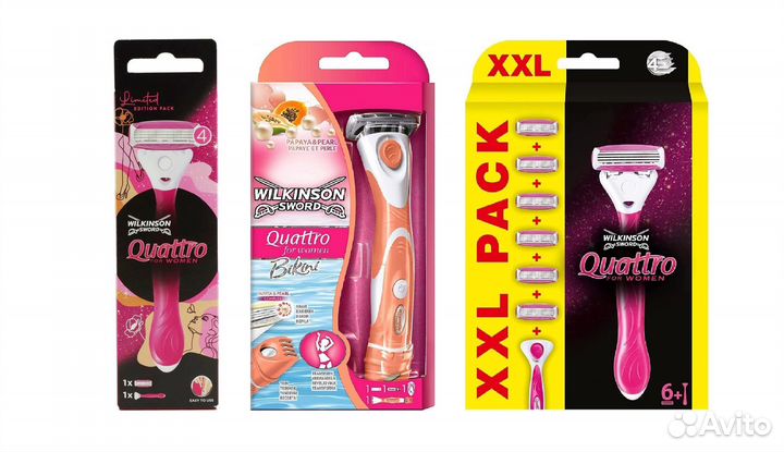 Wilkinson Sword Quattro женские бритвы 3 вида