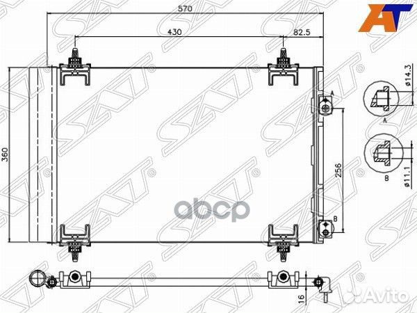 Радиатор кондиционера peugeot 308 07-12 ST-PG38