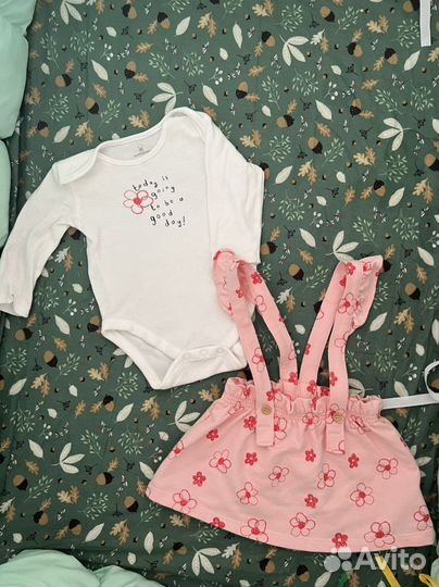 Большой пакет летних вещей на малышку 3-6 м