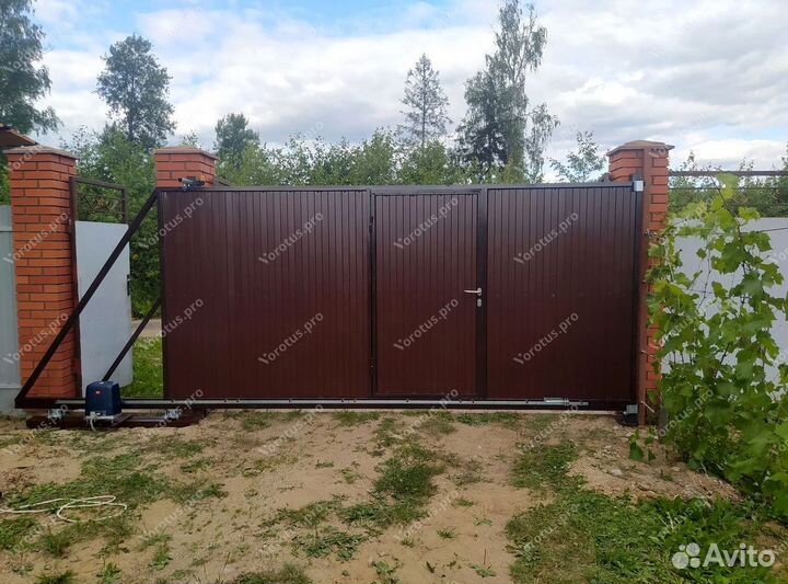 Откатные ворота профлист