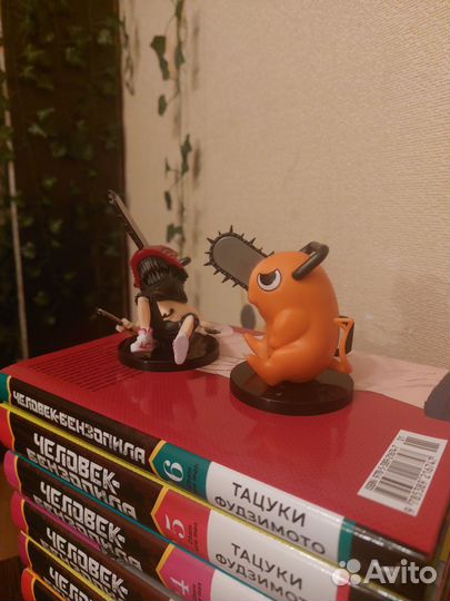 Манга человек бензопила 1-6 том с фигурками