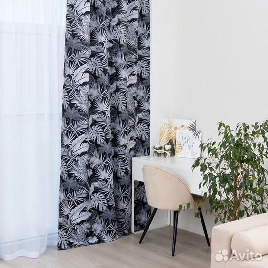 Штора портьерная Этель 'Тропики', на шторной ленте