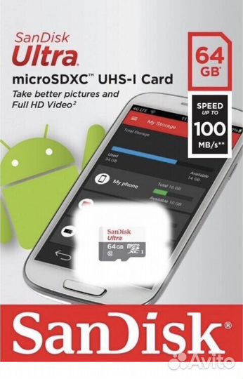Карта памяти MicroSD SanDisk 32GB 64GB 128GB