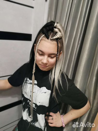 Афрокосы зизи, брейды, хвост с канекалоном