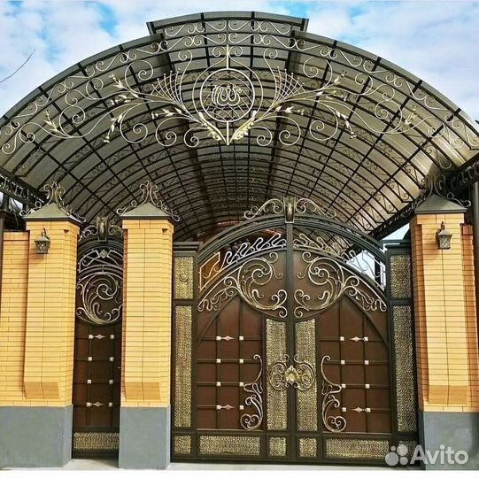 Навесы кованные из поликарбоната