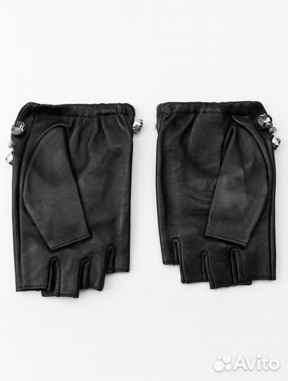 Кожаные перчатки Zara с камнями