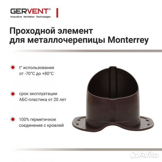 Проходной элемент для металлочерепицы Monterrey