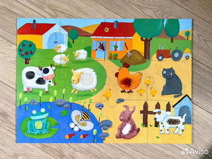 Тактильный пазл гигант djeco Ферма