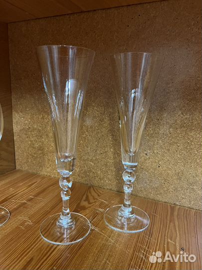 Хрустальные бокалы для шампанского пара Чехия