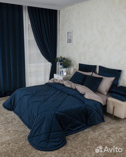 Покрывало бархат Беллиссимо синяя ночь