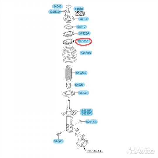 Чашка (седло) передней пружины kia ceed fl