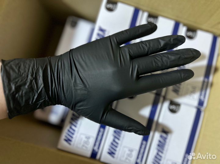 Перчатки нитриловые черные archdale nitrimax