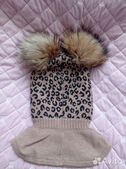 Шапка шлем для девочки зима