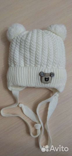 Шапочка для новорожденного теплая