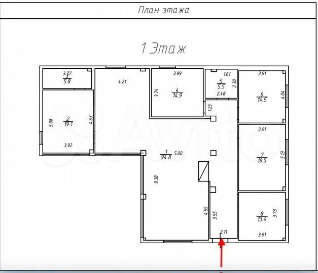 Коттедж 250 м² на участке 17 сот.