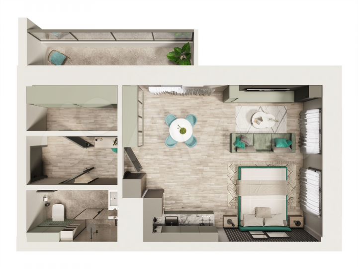 Квартира-студия, 38 м², 15/16 эт.