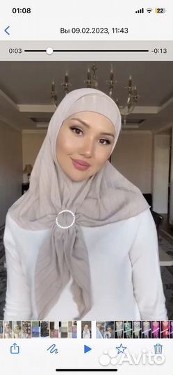 Капоры с шапкой Хиджаб готовый тёплый