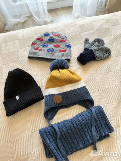 Зимний набор 3 шапки, снуд