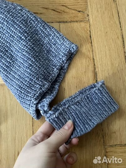 Свитер синий укороченный