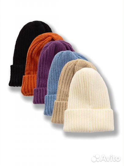 Шапка бини средней вязки Оптом c-9577