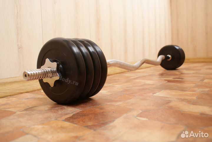 Штанга Атлет. (w-гриф + блины 8x2.5) весом 25.1 кг