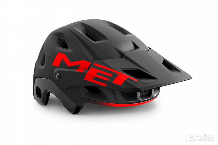 Велошлем MET Parachute MCR, черно-красный, размер
